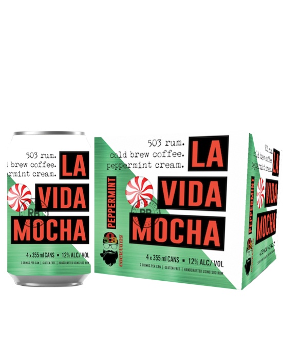 503 Canned Cocktails Peppermint La Vida Mocha 4 Pack x 12oz