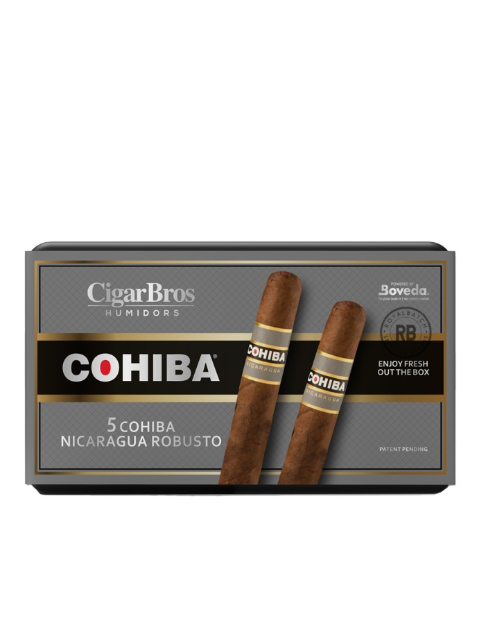 Cohiba Nicaragua Robusto 5 Pack Cigars with Humidor by CigarBros