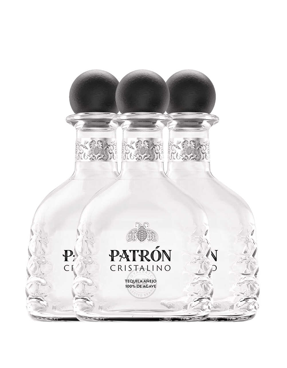 Patron Cristalino Anejo Tequila (3 Pack) Bundle #076