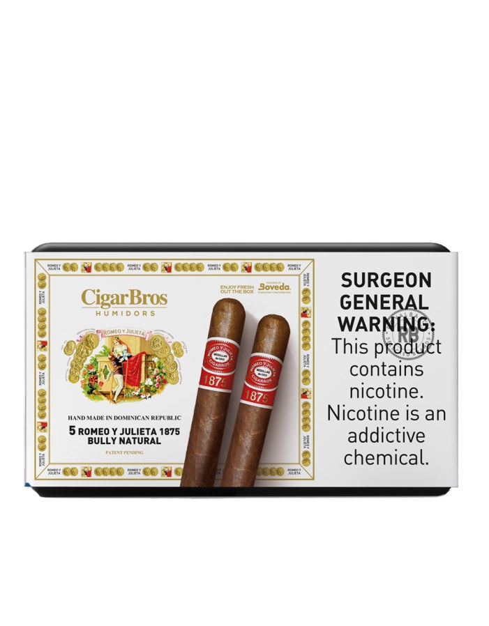 Romeo Y Julieta 1875 Bully Natural 5 Pack Cigars with Humidor by CigarBros