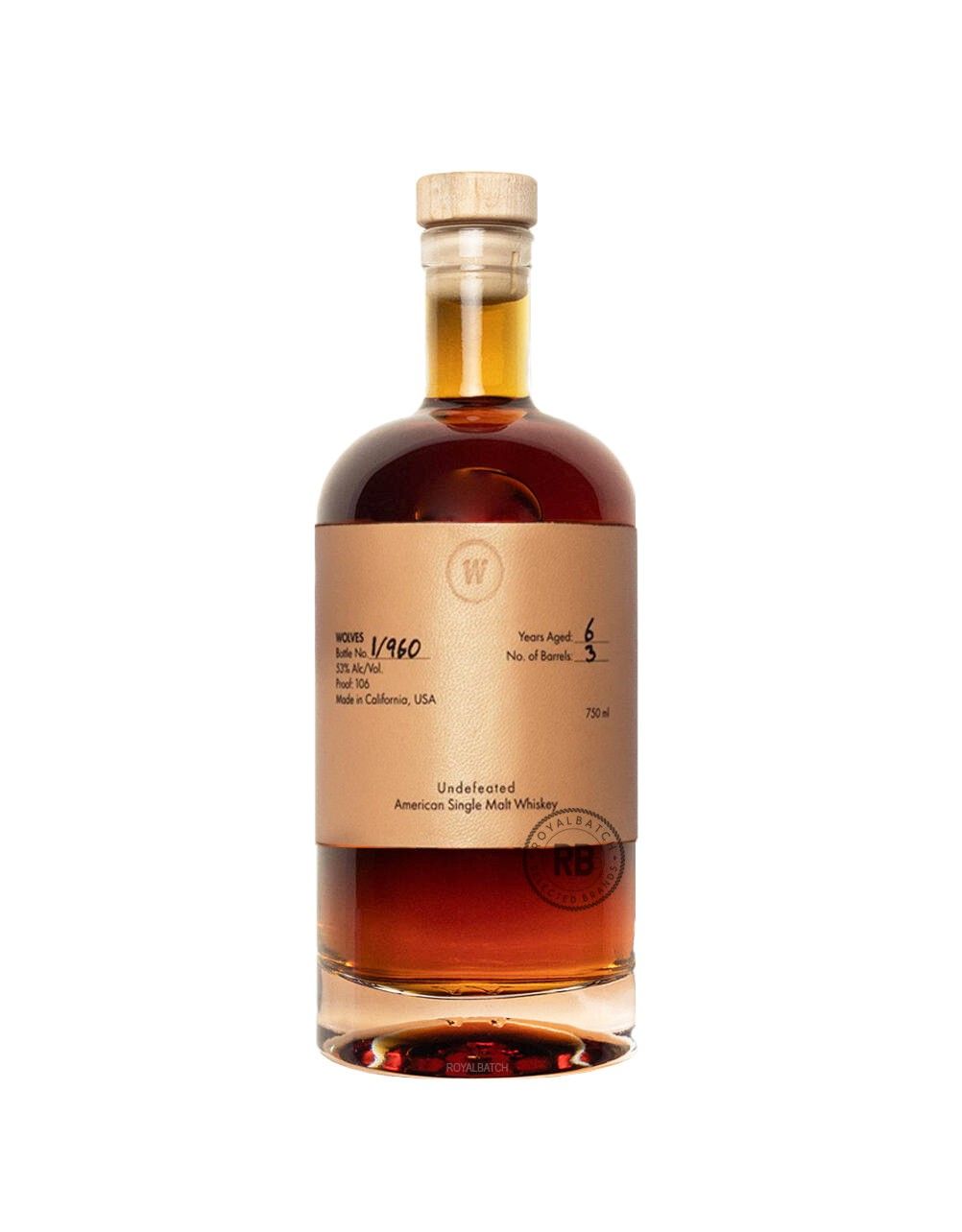 Wolves Undefeated 6 Year Old American Single Malt Whiskey