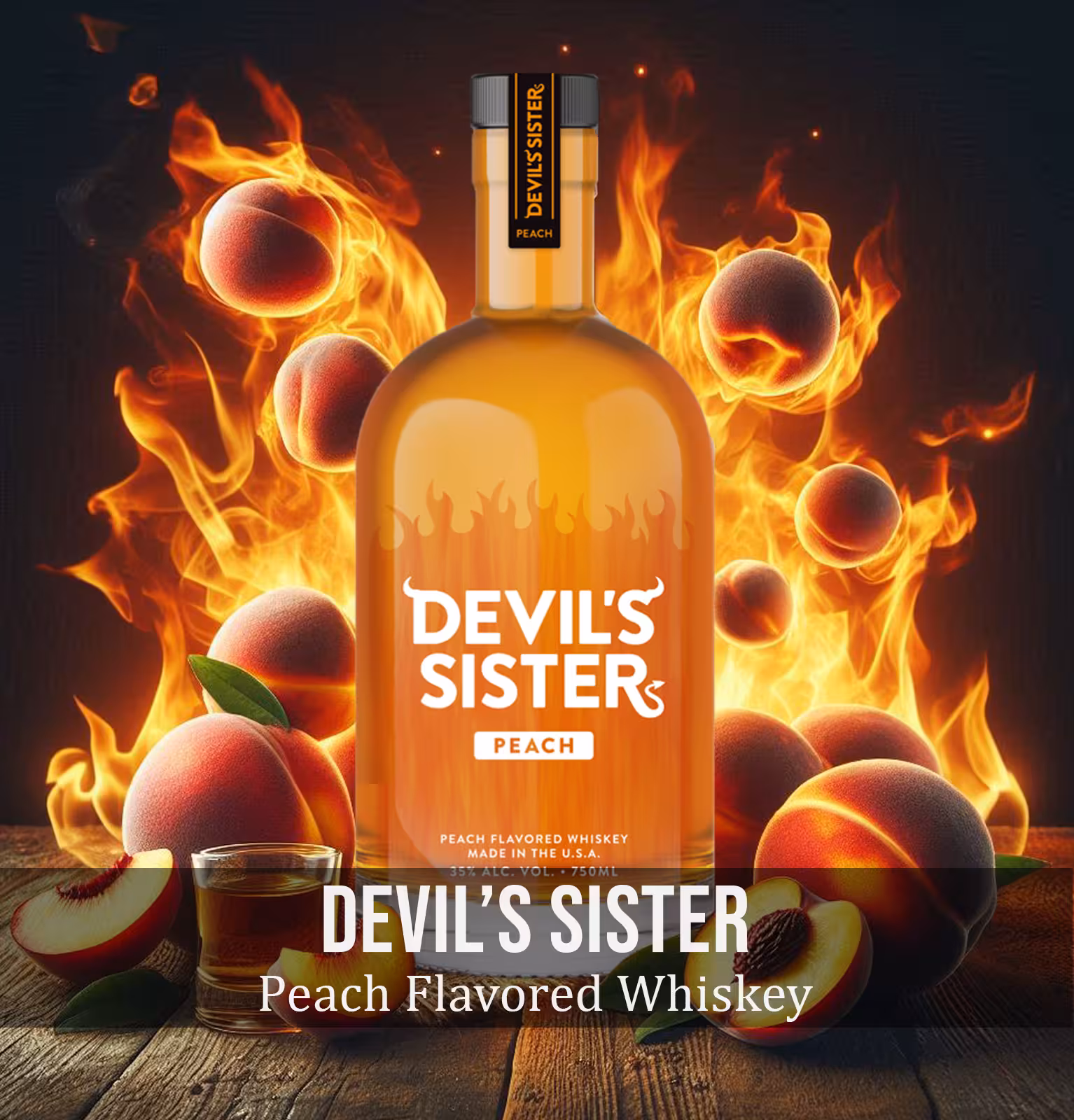 Devils Sister Peach Flavored Whiskey