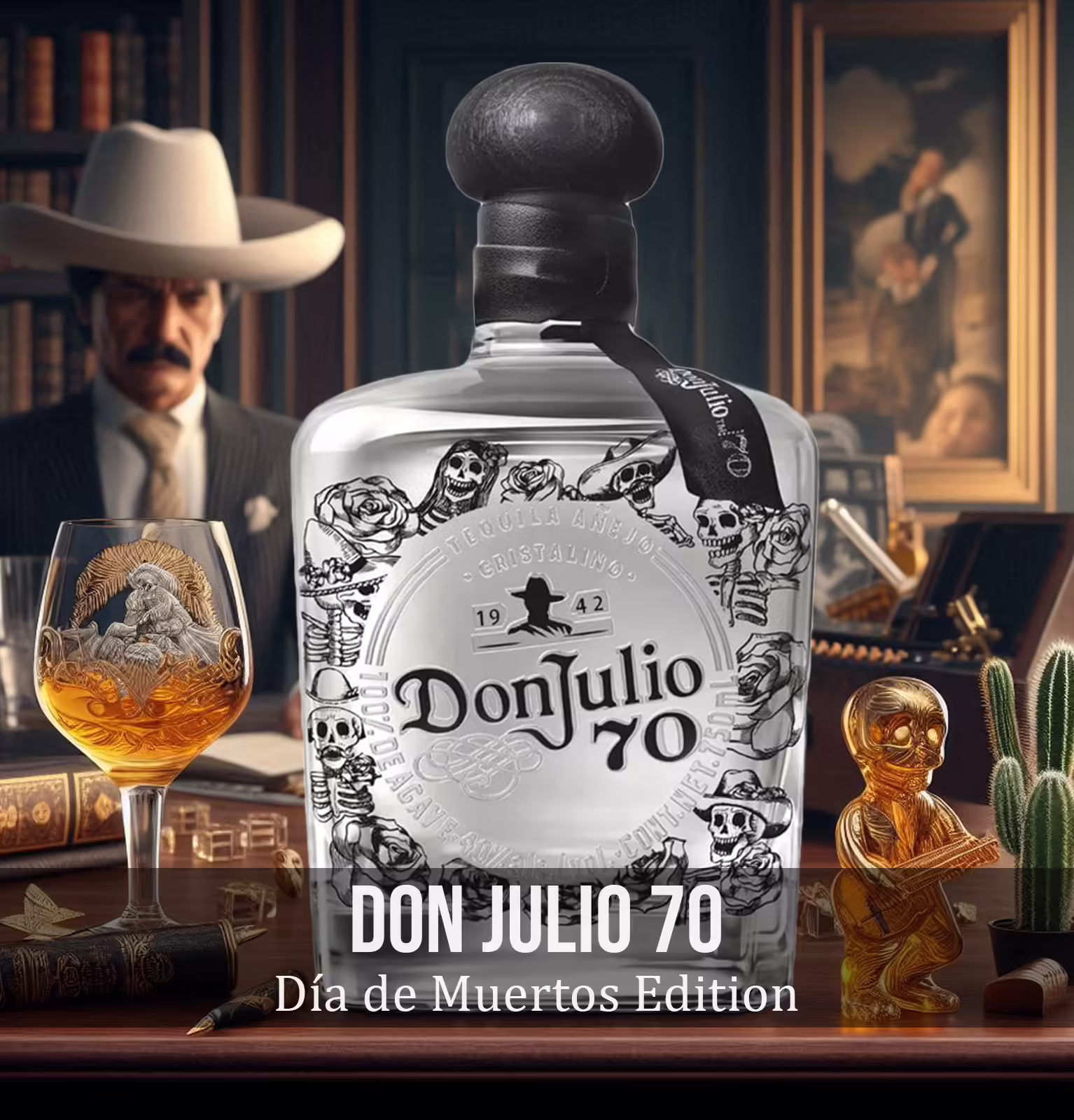 Don Julio 70 Cristalino Anejo Tequila Día de Muertos Edition Designed by Willy Chavarria