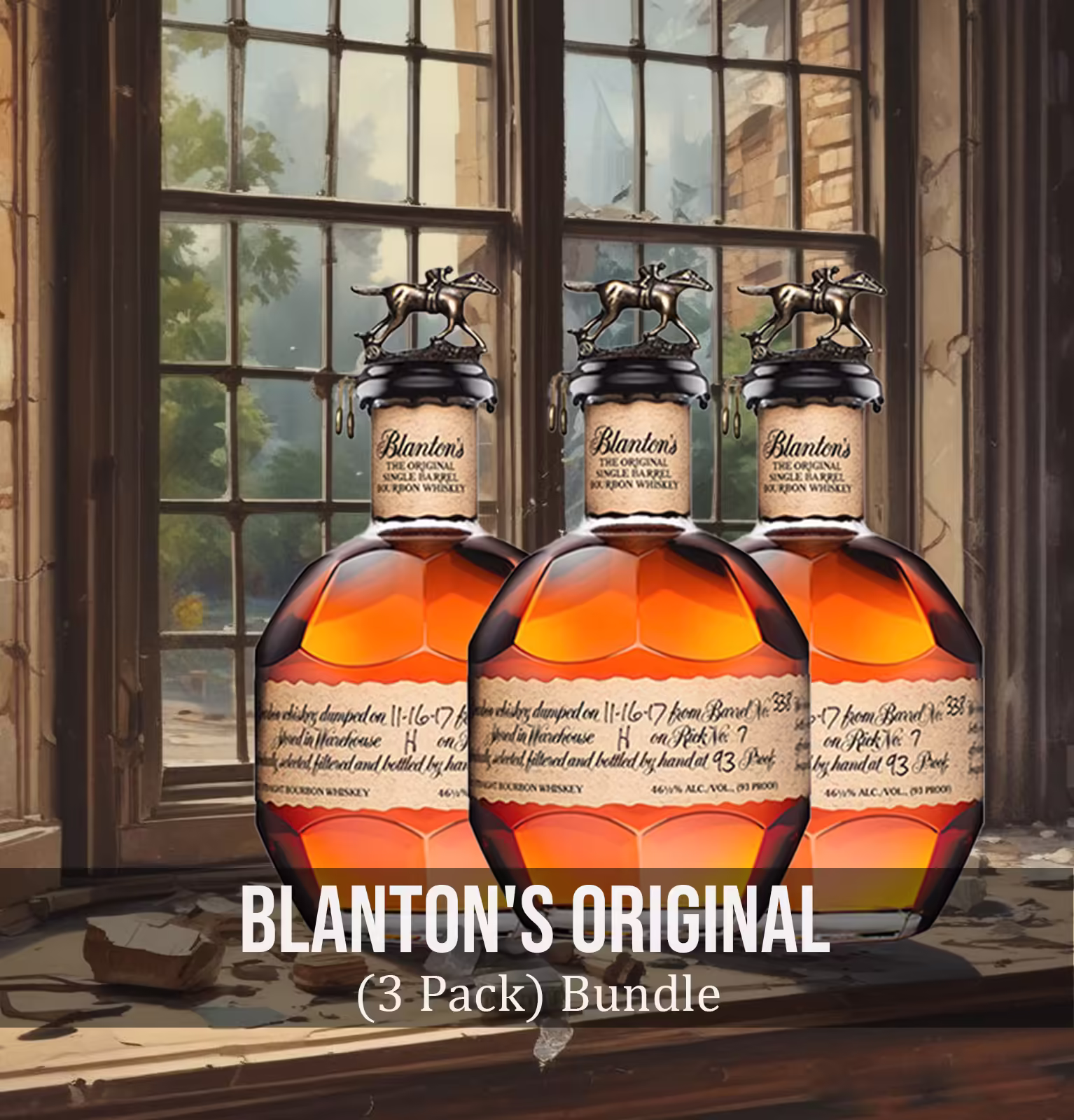 Blanton's Original Single Barrel Bourbon Whiskey (3 Pack) x 750ml Bundle #120