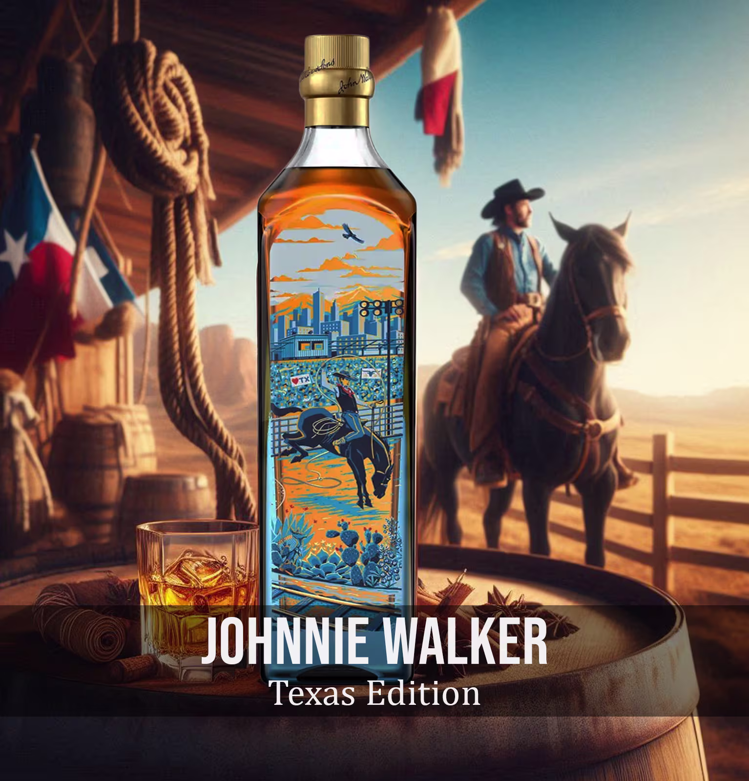 Johnnie Walker Blue Label Blended Scotch Whisky Texas Edition