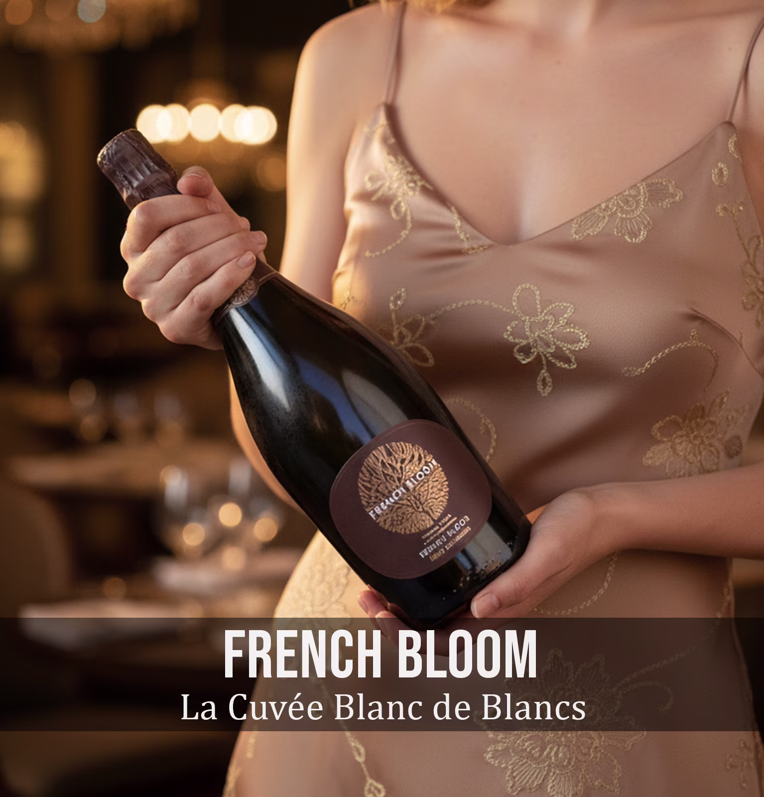 French Bloom La Cuvée Blanc de Blancs Organic Non Alcoholic Sparkling Wine (Naked Bottle)