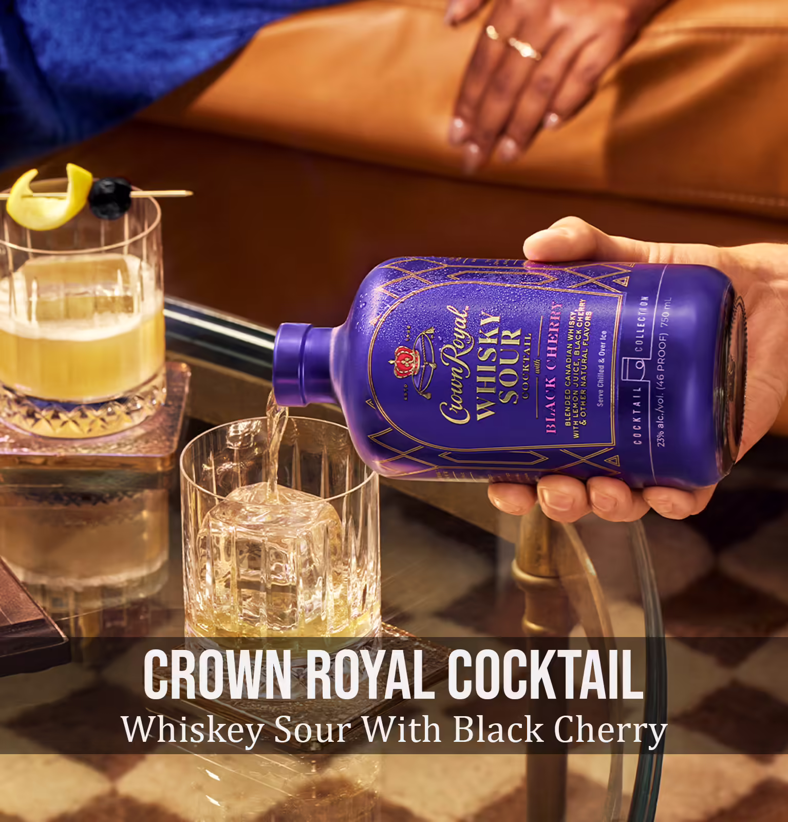 Crown Royal Black Cherry Whiskey Sour Cocktail