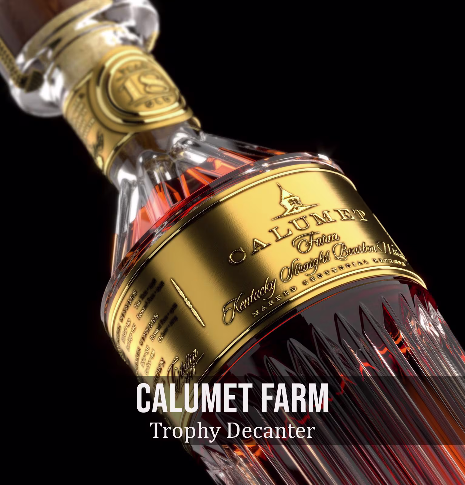Calumet Farm Trophy Decanter 18 Year Old Kentucky Straight Bourbon Whiskey