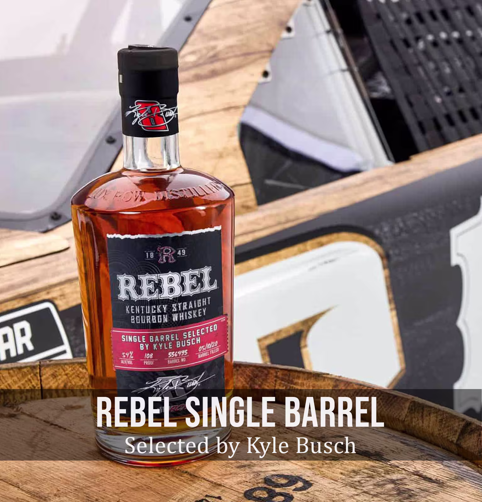 Rebel Single Barrel Selected by Kyle Busch Straight Bourbon Whiskey