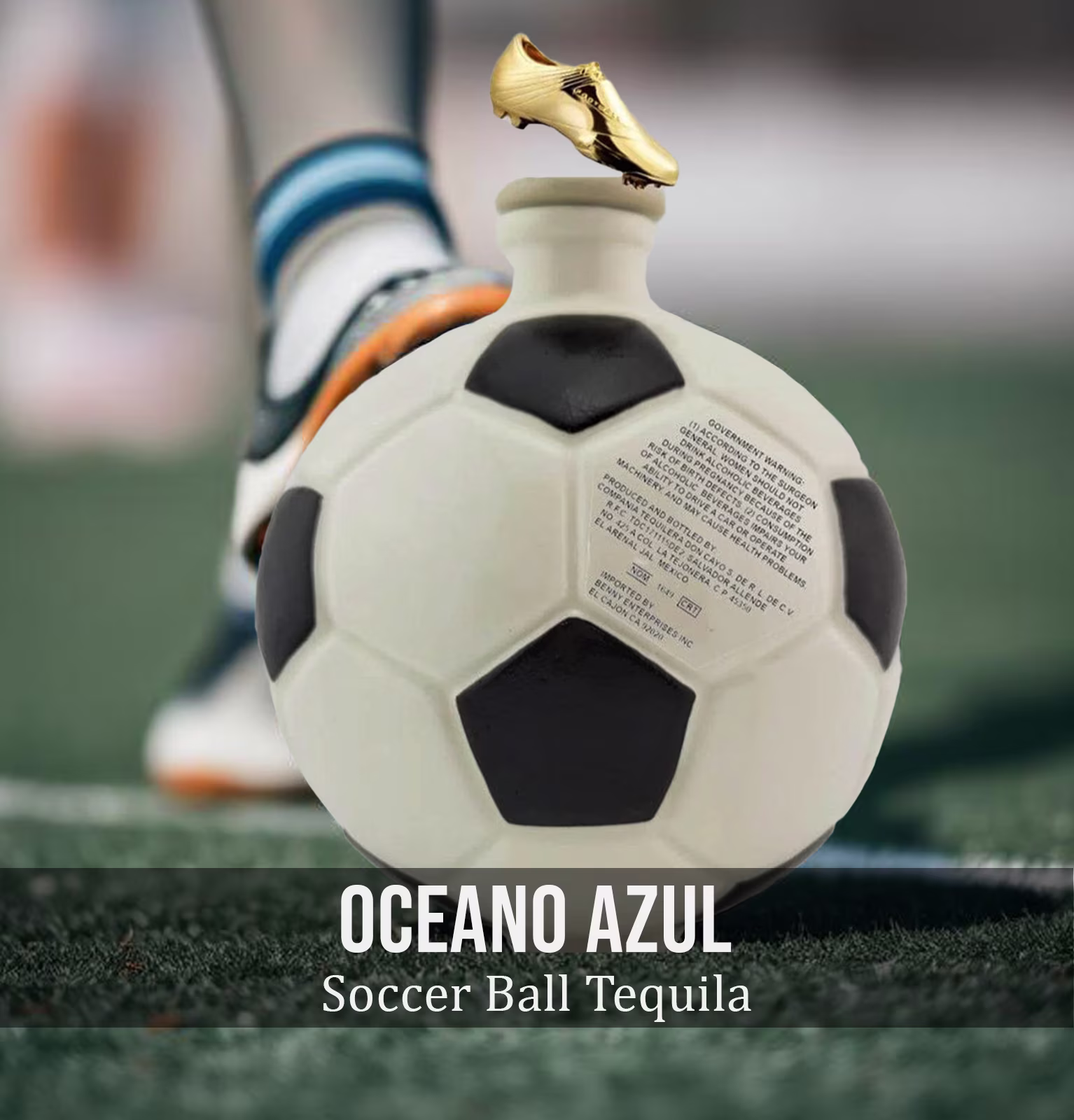 Oceano Azul Soccer Ball Reposado Tequila 1L