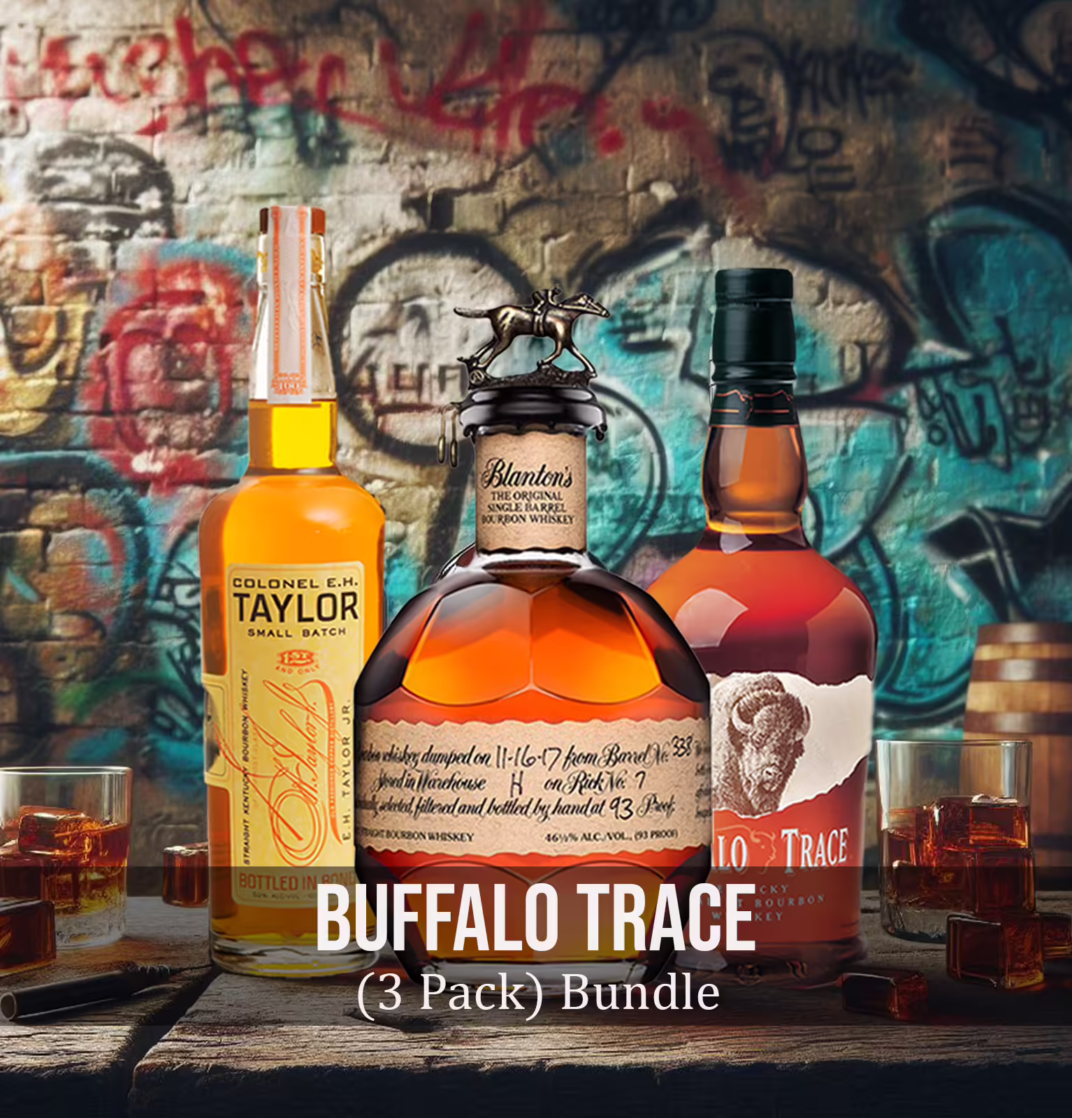 Buffalo Trace + Blanton's Original 700ml + Colonel E.H. Taylor (3 Pack) Bundle #001
